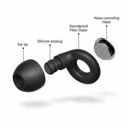 Orlure Hush™ - Silicone Sleep Earplugs, 45dB Noise Reduction, Reusable 2.0