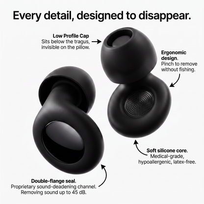 Orlure Hush™ - Silicone Sleep Earplugs, 45dB Noise Reduction, Reusable 2.0