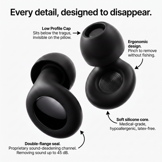 Orlure Hush™ - Silicone Sleep Earplugs, 45dB Noise Reduction, Reusable 2.0